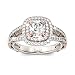 Jeulia, anello da donna in argento Sterling con taglio a cuscino in oro rosa, anello di fidanzamento o fede nuziale e Argento, 52 (16.6), cod. No