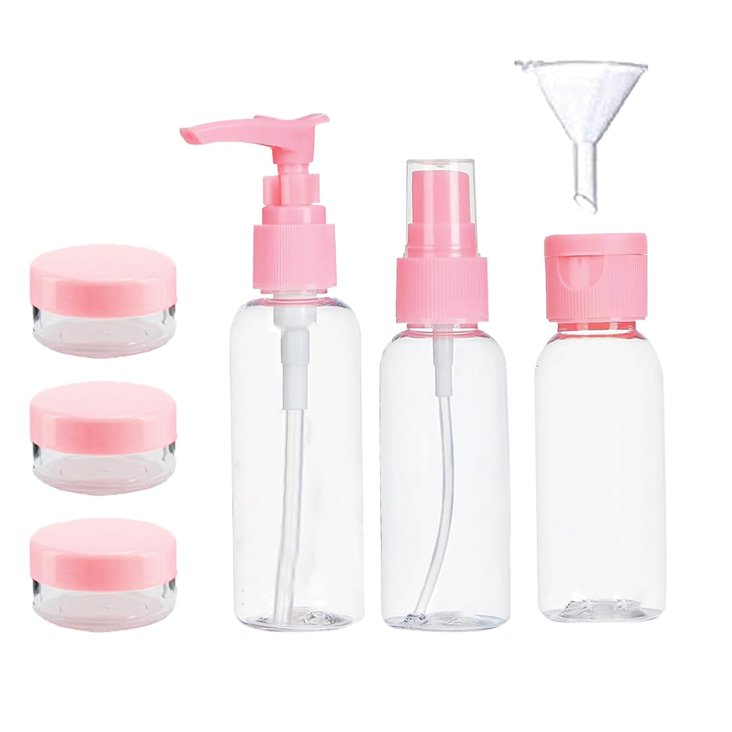 (7pcs) Travel Bottles for Toiletries - Travel Essentials & Accessories Toiletry Kit for Women & Men - Travelling Empty Small Containers Organizer for Lotion, Shampoo, Oil Etc (with Box)