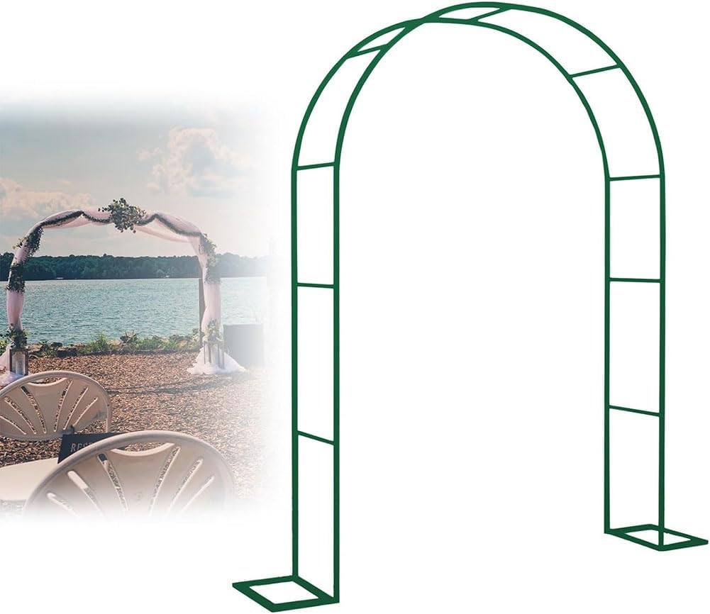 Outdoor Metal Garden Arch Heavy Duty Rose Arbor Climbing Plants Support Archway Large Wedding Arches 140Cm 180Cm 240Cm 120Cm Wide,Green,W1.4M*H2.3M