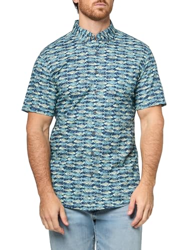 Eddie Bauer Men's Tall Short Sleeve Baja Shirt - Print Ocean