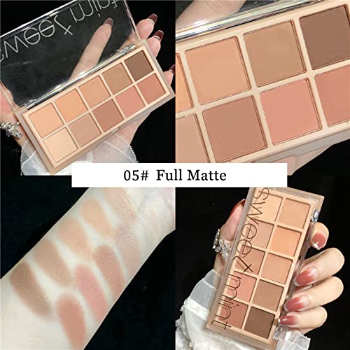 Go Ho 10 Colors Eyeshadow Palette,All Matte Nude Eyeshadow Makeup,High Pigmented Shades,Naturing-Looking,High Pigment Waterproof Cool Eye Eyeshadow Palette,05 #TOP5