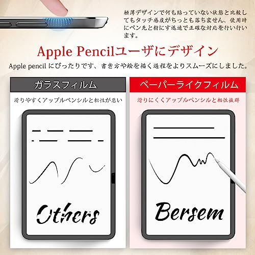 BERSEM【2枚セット】iPad 第11世代 (A16) 2025 / 第10世代 2022 用 ペーパーライクフィルム 11 / 10.9インチ 保護フィルム【紙のような描き心地】【反射防止アンチグレア】【指紋防止】【気泡防止】【Apple Pencil対応】