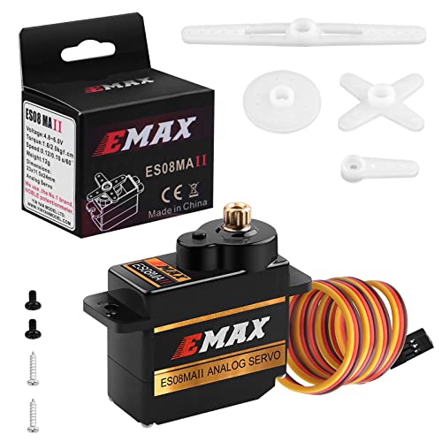 Es08Ma Ii Rc Servo Micro Metal Gear Servo 12G/ 2.4Kg/ Emax Mini Servo Axial Sxc24 Upgrade Parts High Torque Rc Motor For Fpv Helicopter Airplane Climbing Car Boat Operating Voltage: 4.8V~6.0 #TOP1