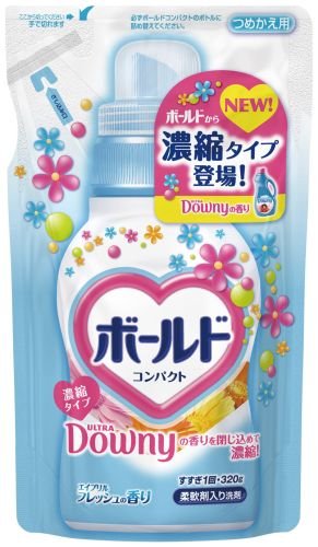柔軟剤入り洗剤　ボールド　ダウニー　コラボ P&G - ボールド コンパクト ダウニー 本体と詰め替え用×2の通販