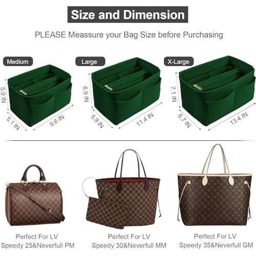 Image of Purse Organizer Insert, Handbag & Tote Organizer, Bag in Bag, Perfect for Speedy Neverfull and More