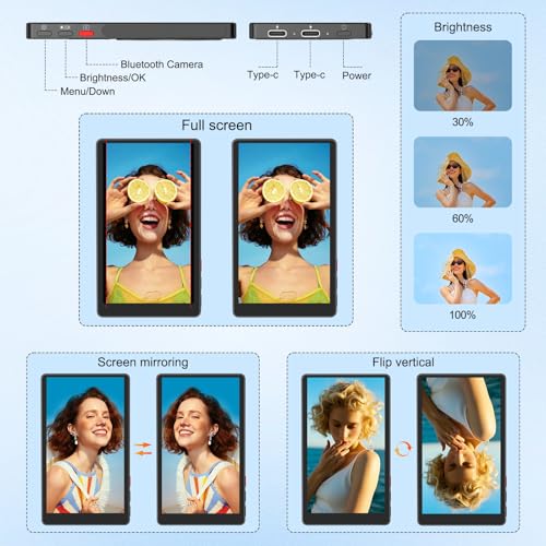 Image of 4 inch Back Camera Monitor iPhone 17, Magnetic Vlog Selfie Monitor Screen for iPhone 17,1080P Wireless Mirroring Back Camera Selfie Monitor for Vlog YouTube TikTok,Snaplylens for iPhone,Android, Black