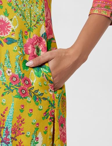 Image of BIBA Women Viscose Straight Fit Liva Straight Printed Kurta