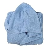  Botticelli Home Albornoz de microfibra para hombre y mujer, color liso, azul, talla L