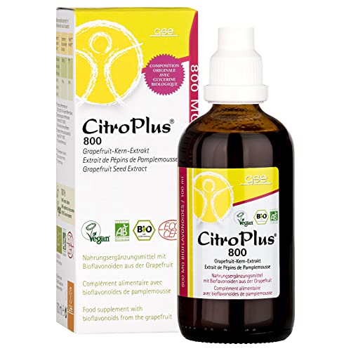 GSE CitroPlus 800 - Grapefruitkern Extrakt, 100 ml Grapefruit Tropfen in BIO-Qualität, reich an Bioflavonoide, 100% pflanzlich, vegan und ohne Zusatzstoffe Cover