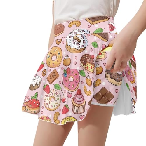 Girls Cute Skirts 1-in-2 Skorts Built in Shorts Lightweight Playwear Size 5-142