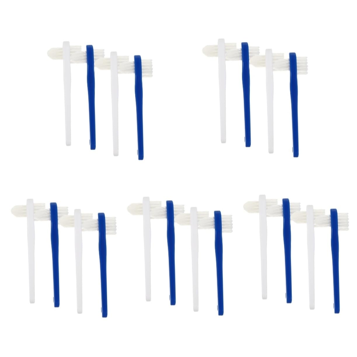 Beavorty 20 Pz finto spazzolino a doppia testa spazzolino portatile per dentiera a doppia faccia strumento per la pulizia dei denti finti detergente per protesi adulto