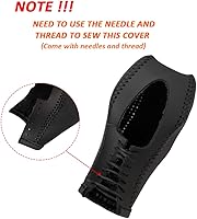 Vista 2 de Cubierta de perilla de cambio de marcha DEYTOP para Fusion/Escape/Focus/Fiesta, tapa de perilla de cambio de cuero para EcoSport/Transit/C-Max