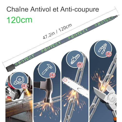 Antivol alarme vélo 110dB rechargeable USB C avec télécommande - 5