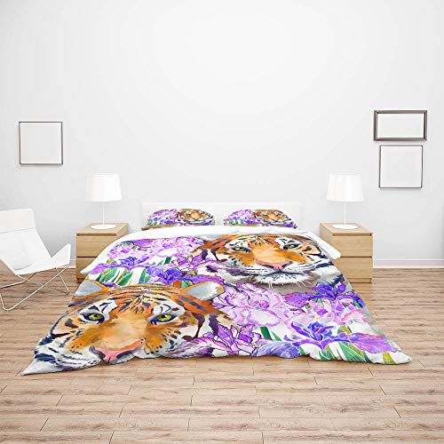 Funda de edredón de tigre para un dormitorio moderno todas las estaciones 4