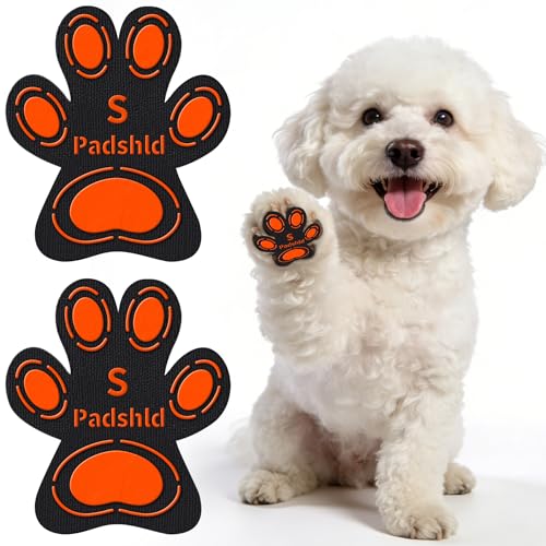 Padshld Anti Slip Dog Paw Pads for Senior Dogs - Paw Grips for Hardwood Floors Enhanced Balance Traction Pads Breathable Pet Paw Stickers Protectors for Dogs 7 Sets (28 Pcs) S