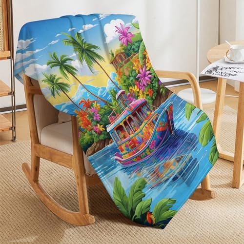 Couverture en peluche douce plaid cocooning Baie de Vacances - 7