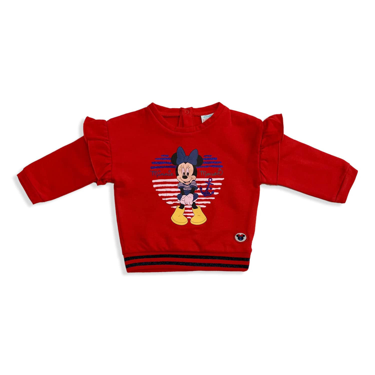 Felpa Neonato Disney Minnie Mouse Maglia in Cotone Bimba Maniche Lunghe 5533