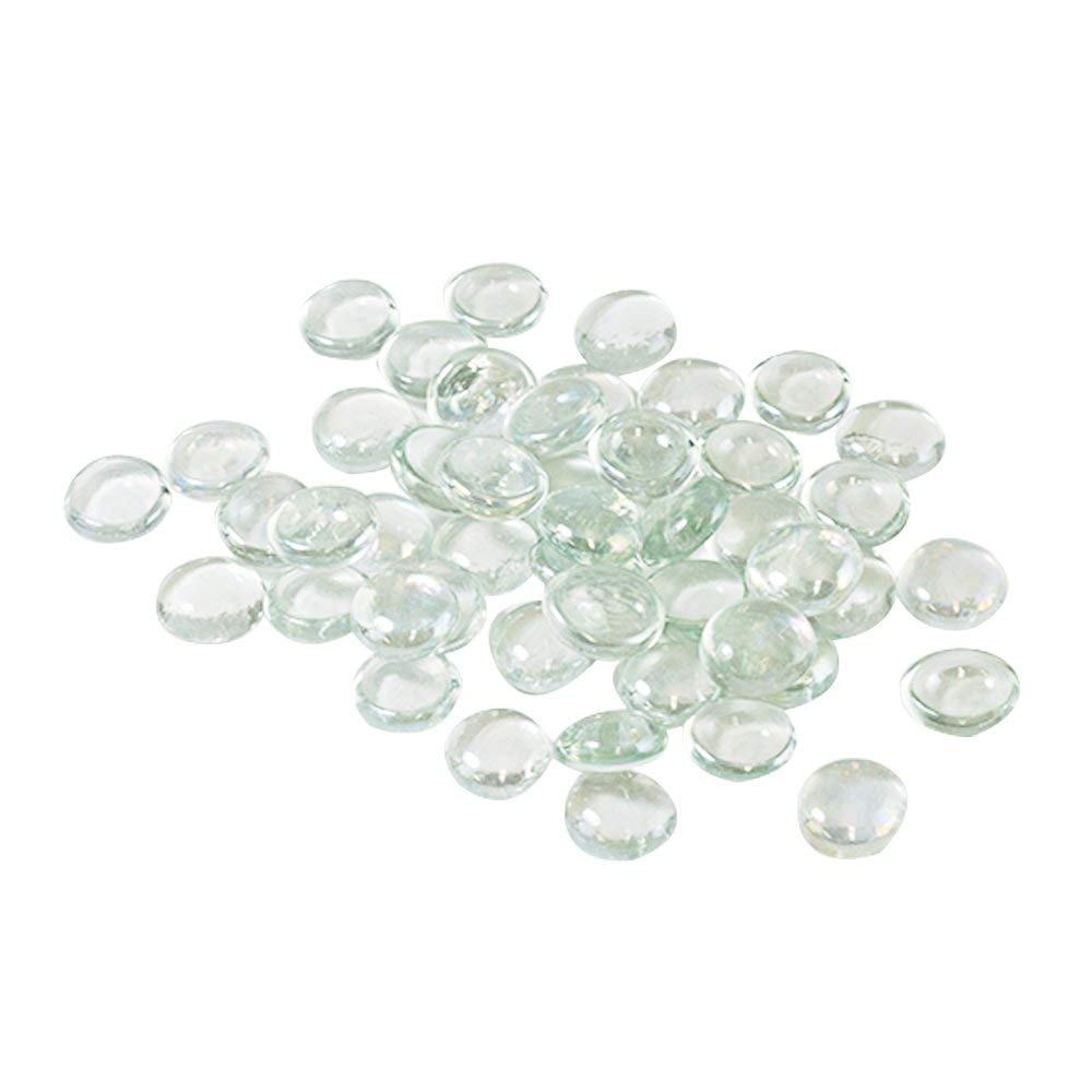 royal sapphire White Gems Stone, White Marbles, Pebbles for Vases,Flat Bottom, Round Top, Rocks, Bowl Filler Gems, Iridescent Decor, Decorative Centerpieces, Florist Supplies,Aquarium 4.5 lbs(Approx)