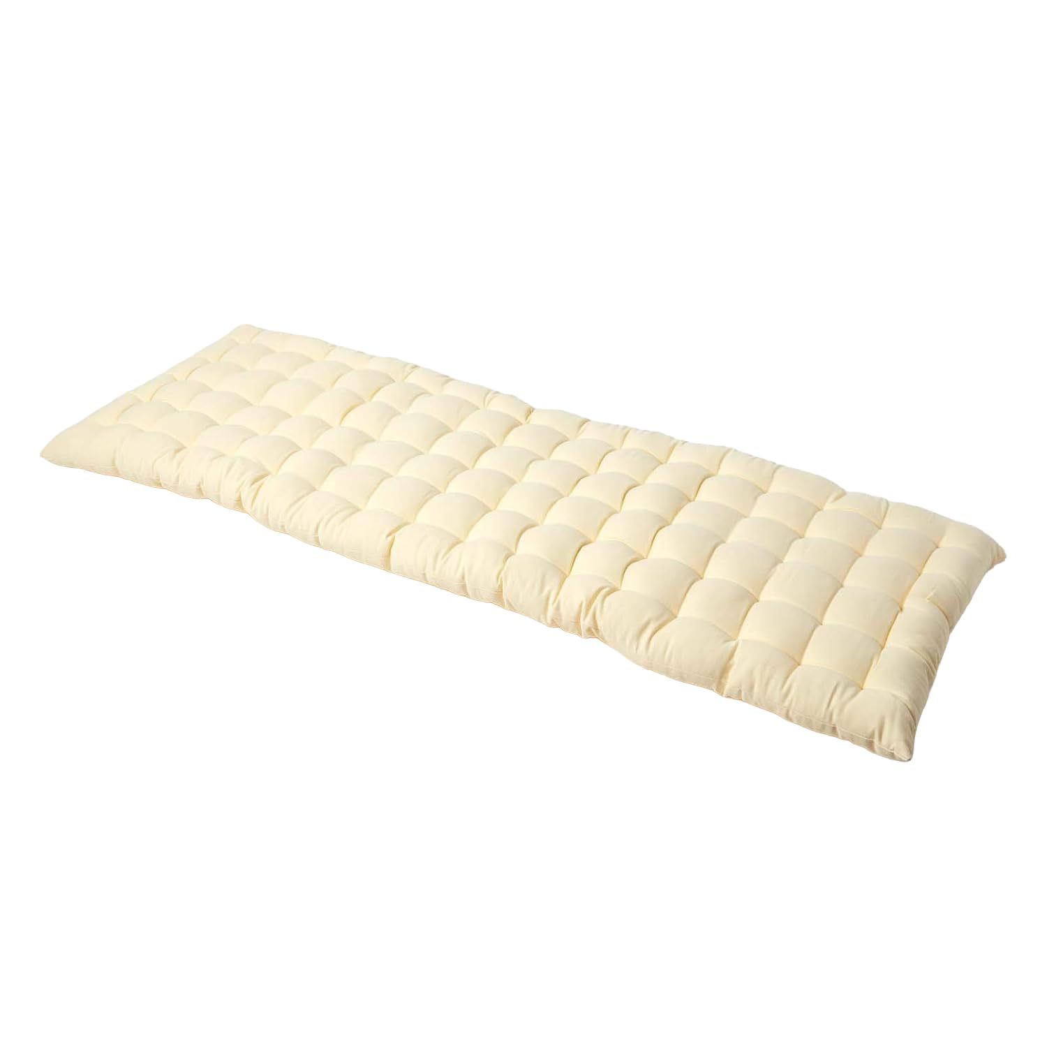 Homescapes Cream Garden Bench Cushion 3 Seater Seat Pad For Patio Furniture Kitchen Or Dining Bench Indoor & Outdoor Use Comfortable 100% Cotton Modern Tufted Style Thick Cushion 143Cm Wide