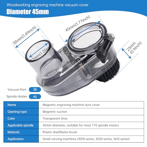 YIDOFENG A sapata de poeira CNC de 45 mm de diâmetro serve na maioria dos motores de eixo 300W-500W,