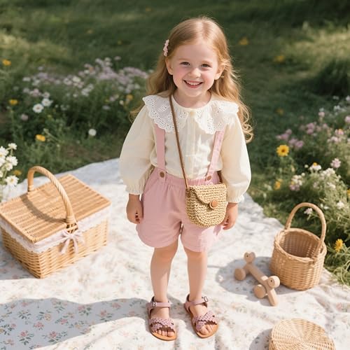 Image of Flaryzone Girls Sandals Open Toe Summer Flats Dress Sandals Shoes Toddler /Little Kid