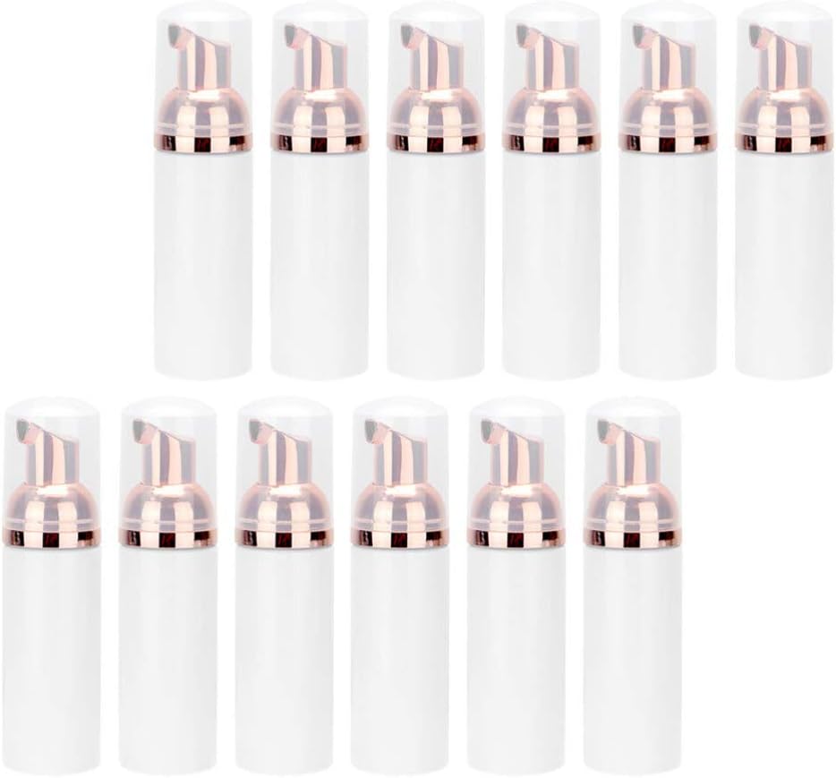 12Pcs Foam Bottle with Pump Empty Travel Foaming Portable Facial Foaming Bottles for Shampoo Body Wash 30ml Rose Gold
