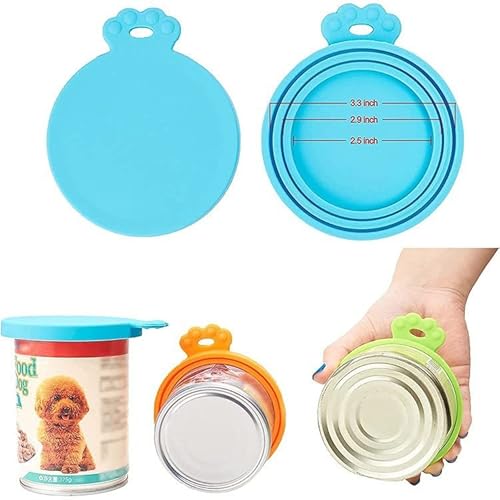 4Pack Universal Silicone Tin Can Lids - BPA Free Fit 3 Standard Size Can Tops for Dog & Cat Food Storage