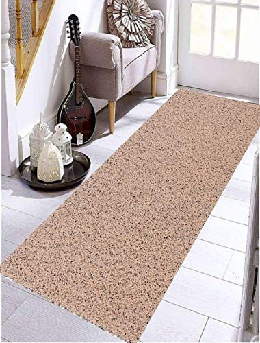 Image of PVC Cushion Rectangular Foot Mat Off Thick Mesh Main Entrance Doormat with Anti-Slip Rubber Backing for Home, Bedroom, Bathroom, Offices, Restaurants Shop (2 X 5 Feet, Cream).