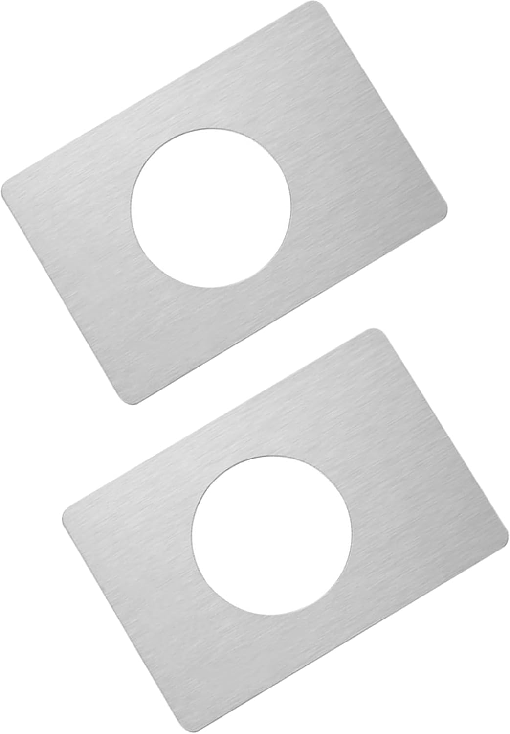 2pcs Door Knob Reinforcement Plate Door Handle Fixing Cover Filler Repair Backplate Stainless Steel Door Hole Deadbolt Cover Plate (Silver)