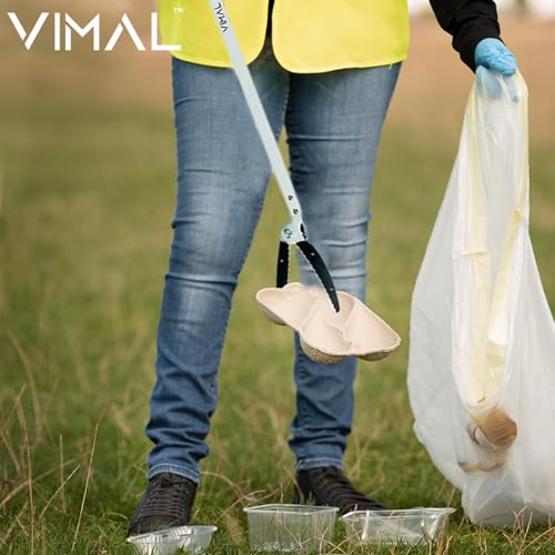Image of Vimal Heavy-Duty 63-Inch Extra Long Reach Grabber - Industrial Strength Reacher Tool with Locking Jaw - Lightweight Aluminum Trash Picker and High-Shelf Mobility Aid for Home, Garden & Janitorial Use