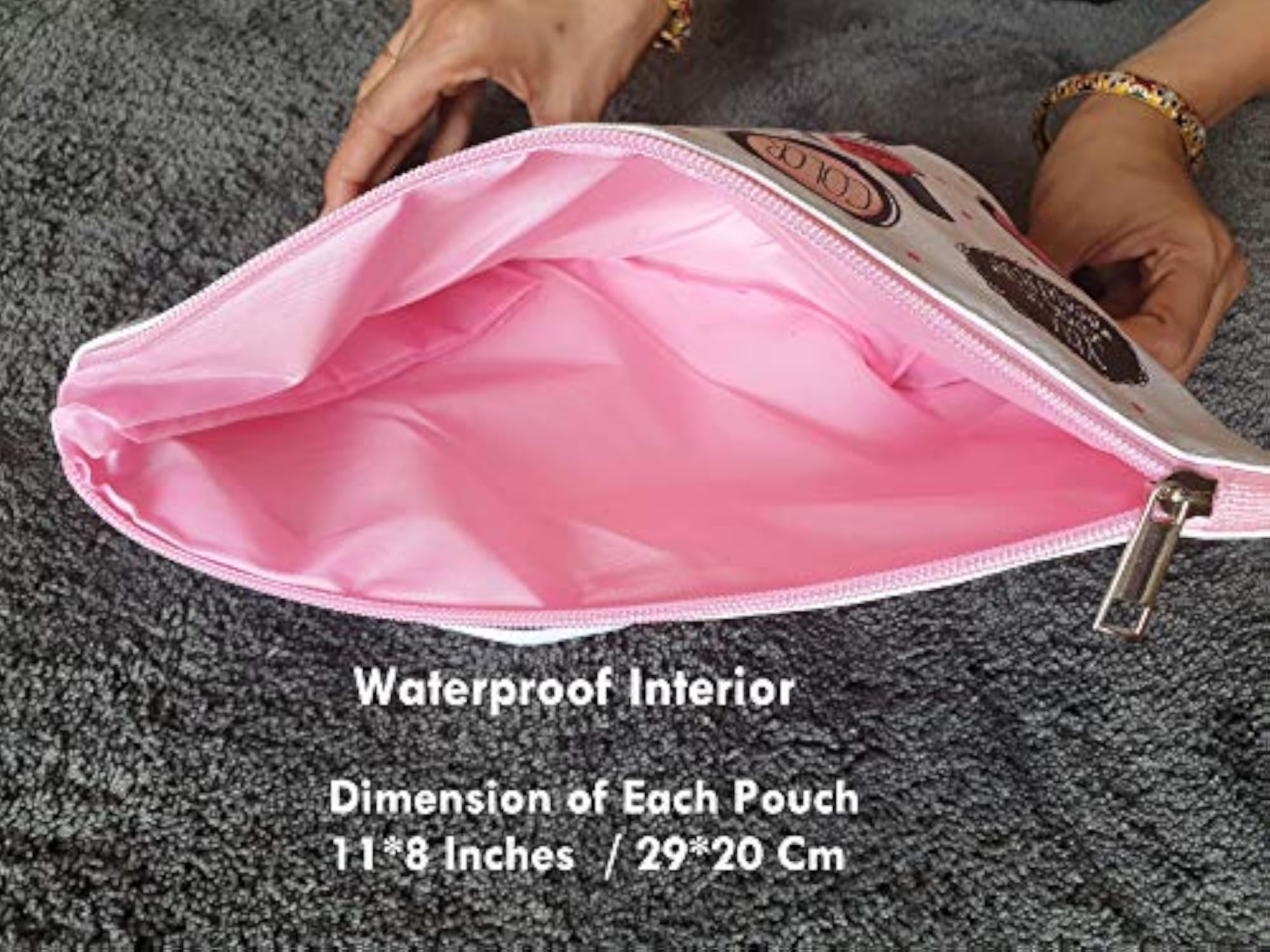 Multipurpose Waterproof Zippered Travel Pouch Bag Organiser