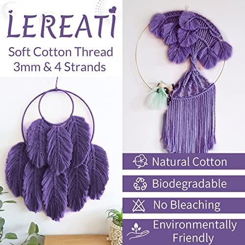 LEREATI Macrame Cord 3mm x 100m, Thick Macrame Rope Natural Cotton Rope Craft String - Image 4