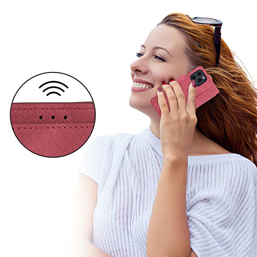 Étui en cuir de luxe iPhone 13 Mini clapet marron style portefeuille - 2