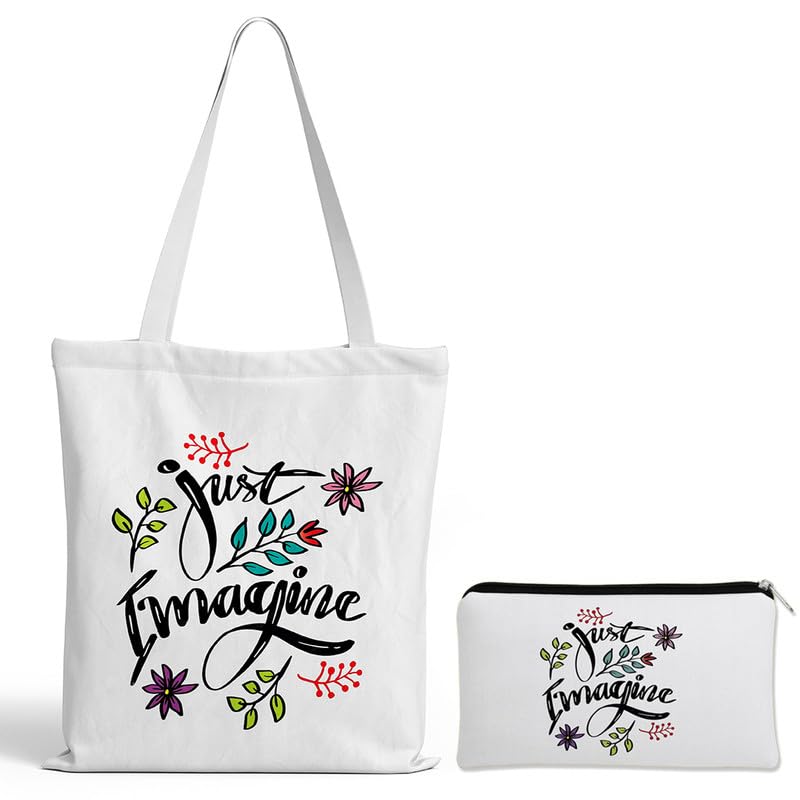 TrendoPrint Makeup Bag with Zipper Tote Bag with 15kgs Capacity (14x16inches) Multi-Purpose Bag, Sturdy Canvas Bag For Shopping, Groceries & College For Girls & Womens (PWT26) (B0D1R2FFRR) Amazon Price History, Amazon Price Tracker
