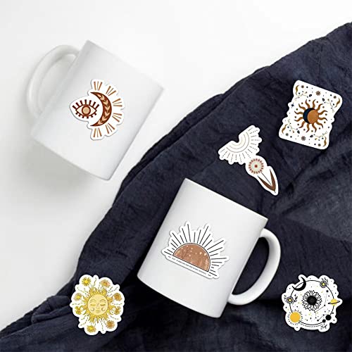 Sun Stickers |50Pcs Sun and Flowers Waterproof Vinyl Decals for Water Bottles Laptop Luggage Cup Computer Mobile Phone Skateboard Décor - Thumbnail 5