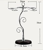 Vista 8 de Homya Soporte de sobremesa de metal para copas de vino - Estante de exhibición vertical para bar, cocina, mesa - Ofrece 6 vasos, plateado