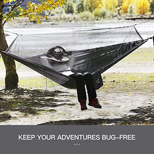 Miztli Camping Hammock With Net And Rain Fly, Portable Lightweight Outdoor Hammock Tree Travel Backpacking Hammock Tent With 20Ft(Total) Tree Straps, Perfect For Camping Hiking Yard Adventure Survival #TOP2