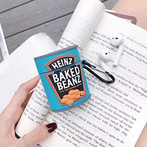 Generic For Airpods Silicone Case Funny Cover Compatible Apple Airpods 1&2[Best Gift For Girl Boy] For Kids Girls Teens Boys Character Skin Keychain Airpod - Tomato Sauce Baked Beans #TOP2