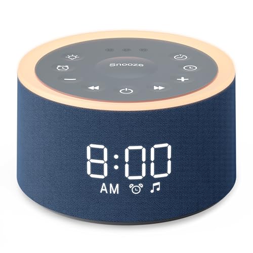Image of Dreamegg D1+ Sound Machine & Alarm Clock - Sound Machine for Sleep, White Noise Machine with 29 Soothing Sounds, Night Light, 0-100% Dimmable, White Noise Alarm Clock for Bedrooms Adults Baby, Blue