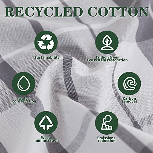 Quiltina Recycled Cotton Kitchen Towels Set Of 4, Plaid Dish Cloths Super Absorbent Quick Drying, Large 16X28 In Hand Towels Ultra Soft Tea Towels, Dish Rags For Kitchen & Coffee & Drying & Dishes #TOP4