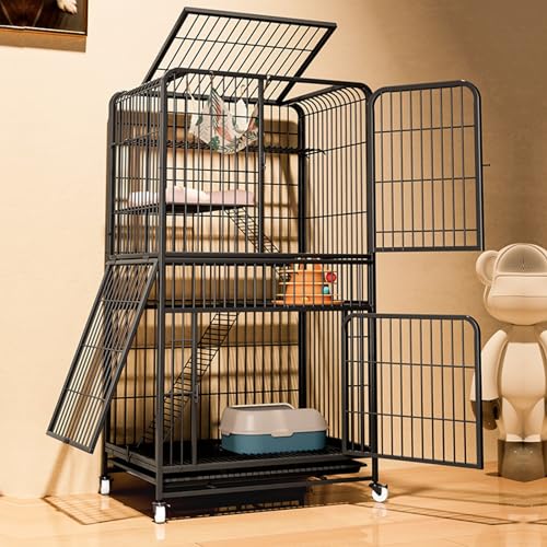 Cage pour chat 61 cm avec parc amovible modulable et double ouverture sécurisée - 8
