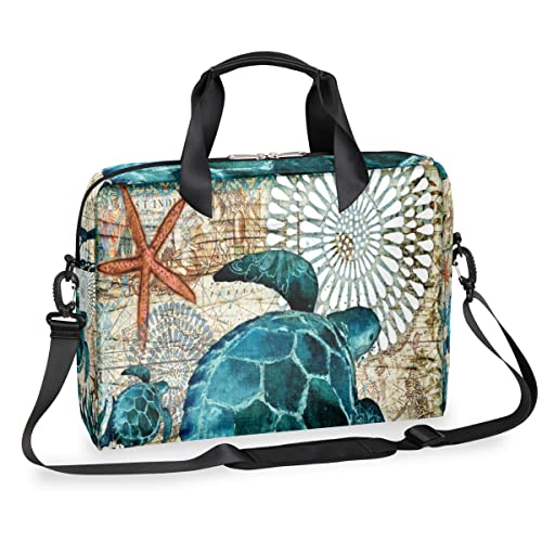Bolsa mensajero de tortugas marinas funda portátil 13 14 15 16 pulgadas maletín hombro retro