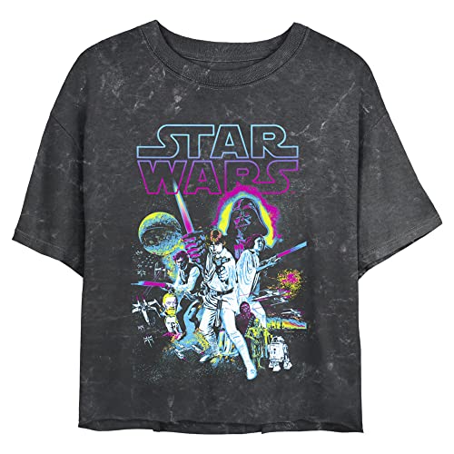 STAR WARS Neon Hope Women's Mineral Wash Short Sleeve Crop Tee