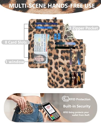 Image of Wristlet Wallet for Women, Keychain Wallet with AirTag Holder
