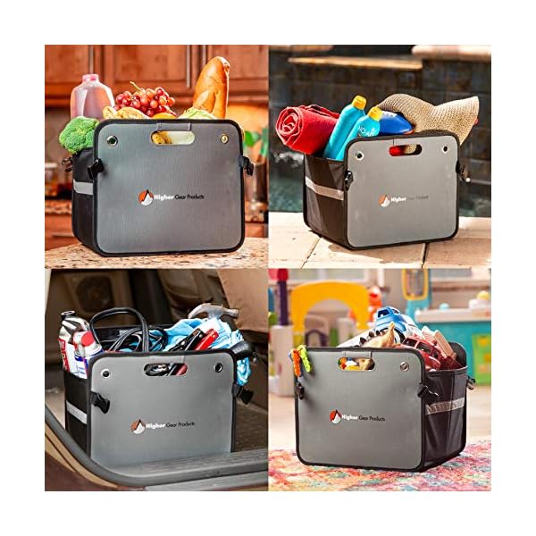 Higher Gear Small Car Organizer - Perfect Storage & Organization Solution For Car Organization, Grocery Shopping & Car Storage - Compact Fit, Mesh Pockets, Reinforced Handles, Rigid Folding Bottom - Image 6