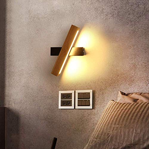 Aplique de pared de madera y metal de diseño geométrico minimalista 4