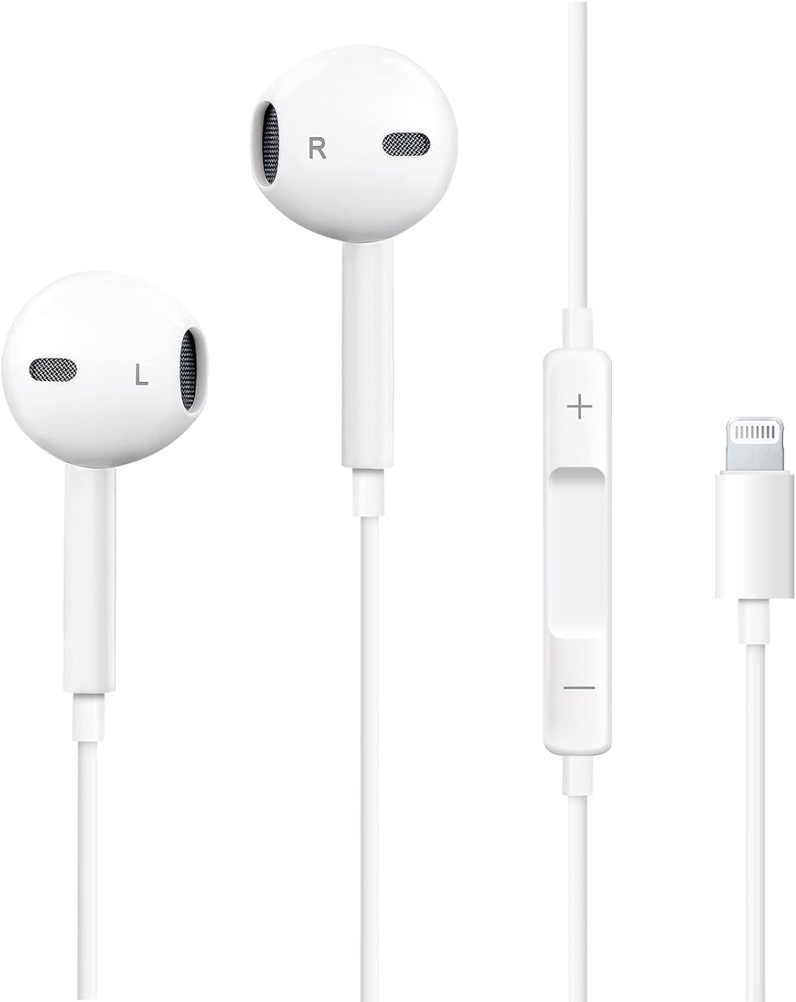 Apple Headphones with Lightning Connector With Volume Control and Microphone For Iphone - White