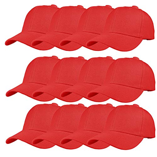 Image of TZ Promise 12 Pack Wholesale Unisex Plain Solid Color Adjustable Baseball Caps Hats