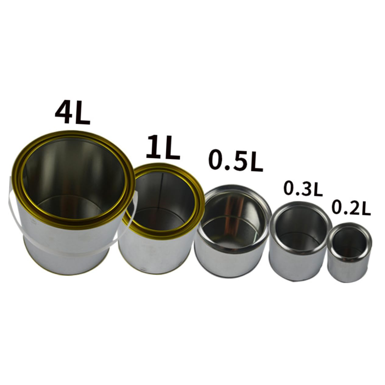 LOLIPPYY 6 Piezas Latas de Pintura Redondas de Hierro Contenedores Duraderos para Almacenamiento de Tinta y Pintura Industrial y Doméstico