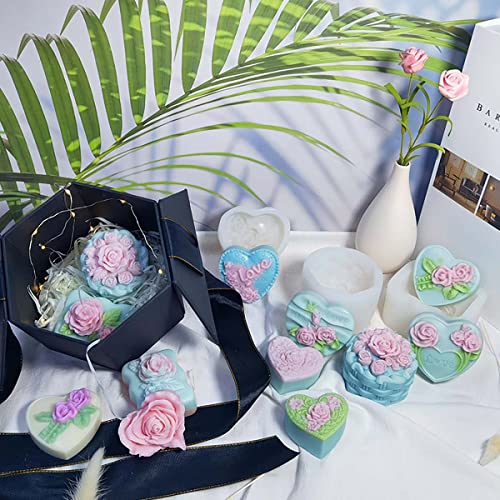 Heart Shape Petal Rose Flower Mold Handmade Rose Soap Mold Peony Silicone Mold For Resin Candle Mold Rose Flower Cake Decoration Mold Heart Shape Soap Mold Flower Resin Mold Rose Resin Mold #TOP5